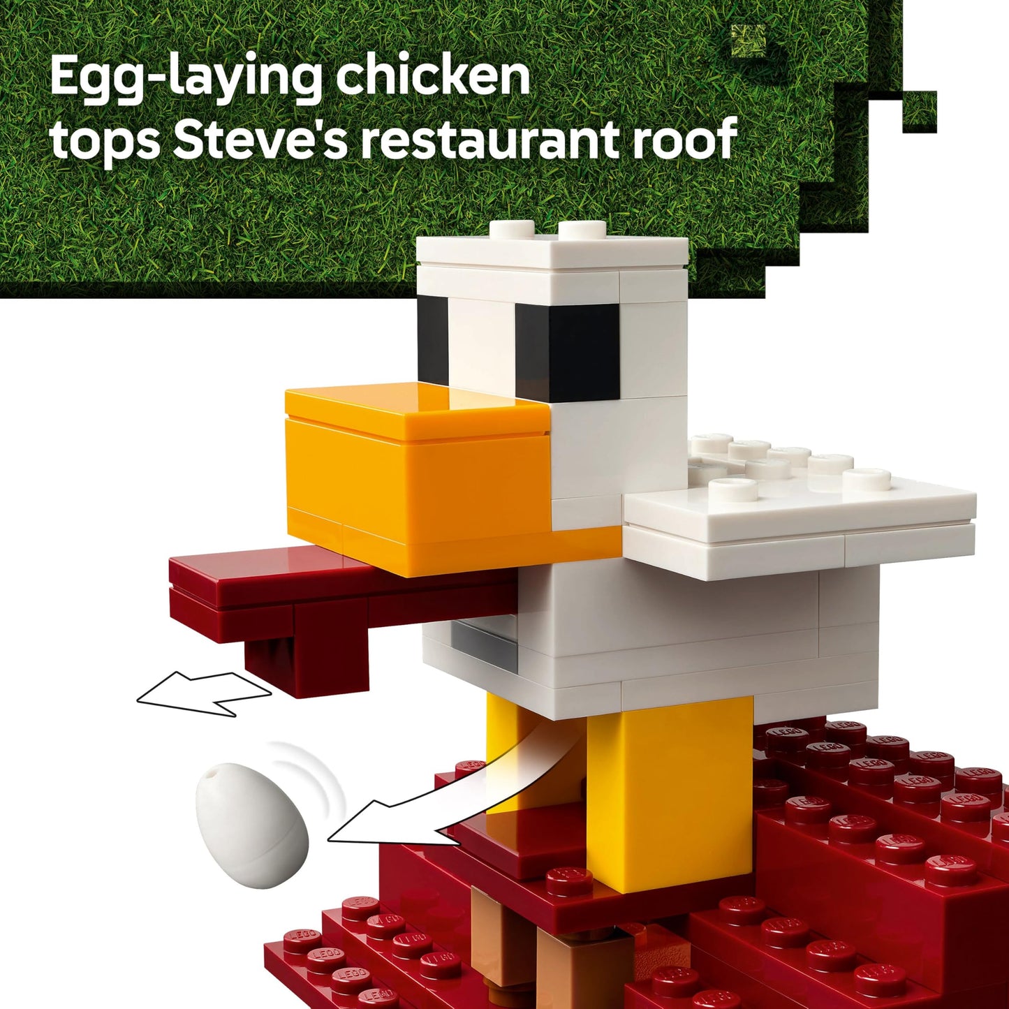 LEGO Minecraft The Ghast Balloon Village Attack Toy - incl. Steve's House, 4 Minifigures, Iron Golem Figure & Exploding Fountain Function - Gaming Gift for 10+ Year Old Boys, Girls & Fans - 21273