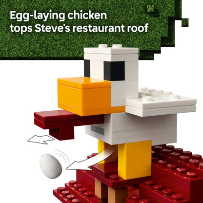 LEGO Minecraft The Ghast Balloon Village Attack Toy - incl. Steve's House, 4 Minifigures, Iron Golem Figure & Exploding Fountain Function - Gaming Gift for 10+ Year Old Boys, Girls & Fans - 21273