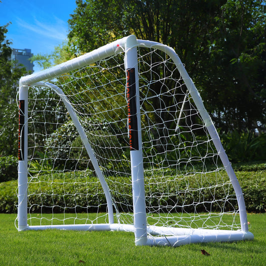 NORTHERN STONE Ultimate All Weather uPVC Football Goal 6ft x 4ft Garden Portable Football Goals 70mm Thick PVC Goal Posts + Football Net Integrated Locking System
