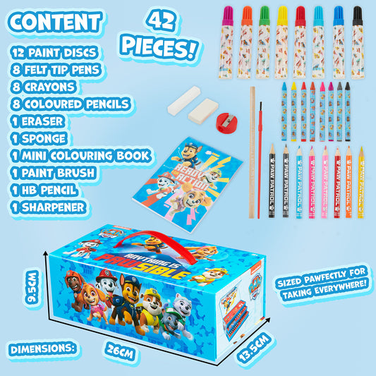 Paw Patrol Art Set Kids Colouring Pencils Felt Tip Pens Crayons Paints Stationery Crafts Boys Girls Art Supplies Preschool Travel 40 Plus Pcs Gift Set (Multicolor)