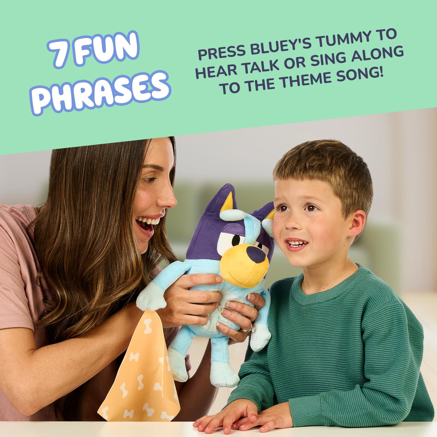 Bluey Sleepy Time 13 Inch Plush With Blanket, Press Tummy To Hear 7 Fun Phrases, Sing Along To The Theme Song, So Soft Made With Deluxe Fabrics And Detailed Stitching