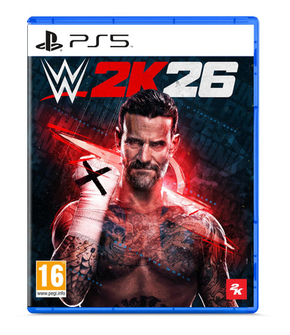 WWE 2K26 Standard Edition video game for PlayStation 5 by 2K, showing the game case with cover art featuring WWE wrestlers.