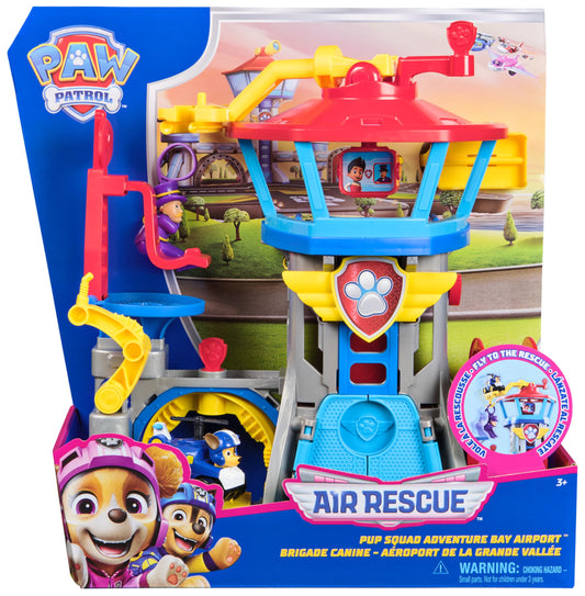Paw Patrol: Air Rescue, Pup Squad Adventure Bay Airport Playset, with Chase Toy Car Vehicle Launcher, Kids’ Toys for Boys and Girls 3+
