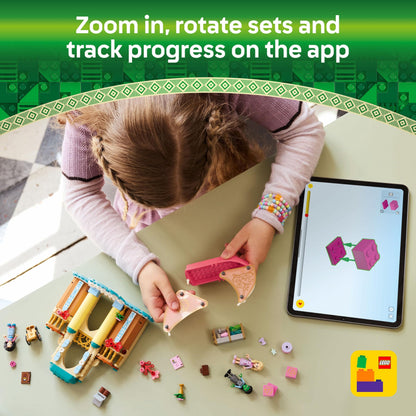 LEGO Wicked set featuring Glinda, Elphaba, and Nessarose mini dolls with a boat and accessories at Shiz University.