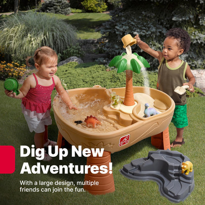 Step2 tep2 Dino Dig Sand and Water Activity Sensory Table, 7 Piece Accessory Kit, Toddler Outdoor & Indoor Toy, 2 – 5 Years Old, Kids Activity table for 15L Water and 9kg sand