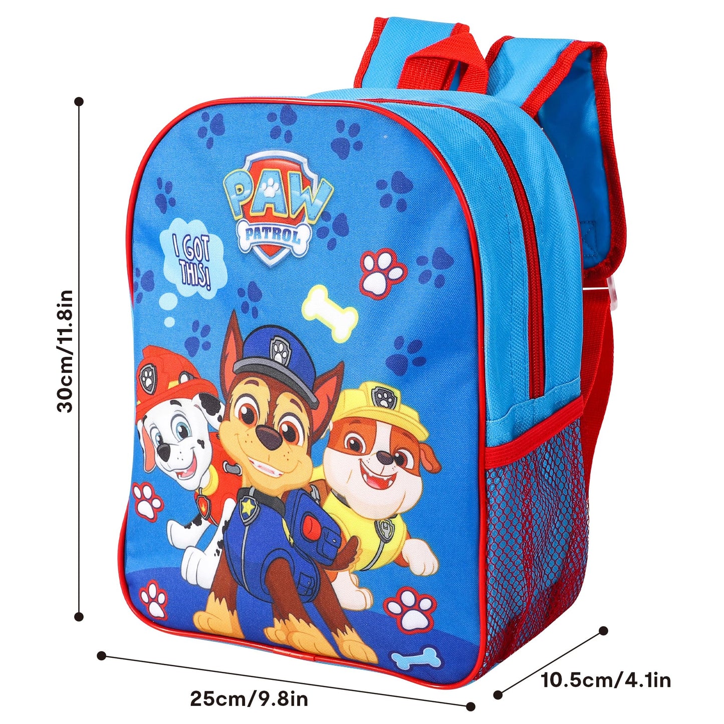 Paw Patrol Backpack | Toddler Backpack | Chase And Marshall Nursery Backpacks | Preschool Backpacks | One Size Blue