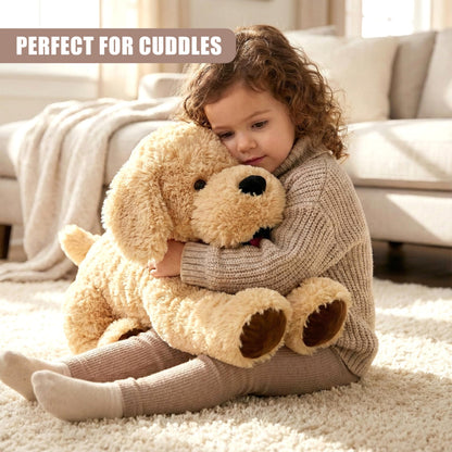 The Magic Toy Shop Giant Dog Soft Toy 70cm / 28" - Large Lying Puppy Stuffed Animal Plushie - Big Fluffy Brown Cuddly Teddy for Kids & Adults, Boys & Girls