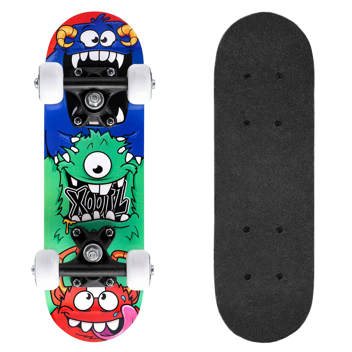 Xootz Mini Skateboard, 17 Inch Skateboard for Kids, Teens and Beginners, Solid Deck, PVC Wheels, for Learning Tricks
