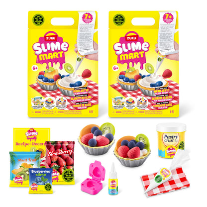 Slime Mart small blue slime bags in a package, soft compound slime for kids' arts and crafts, fun slime making kit for children.