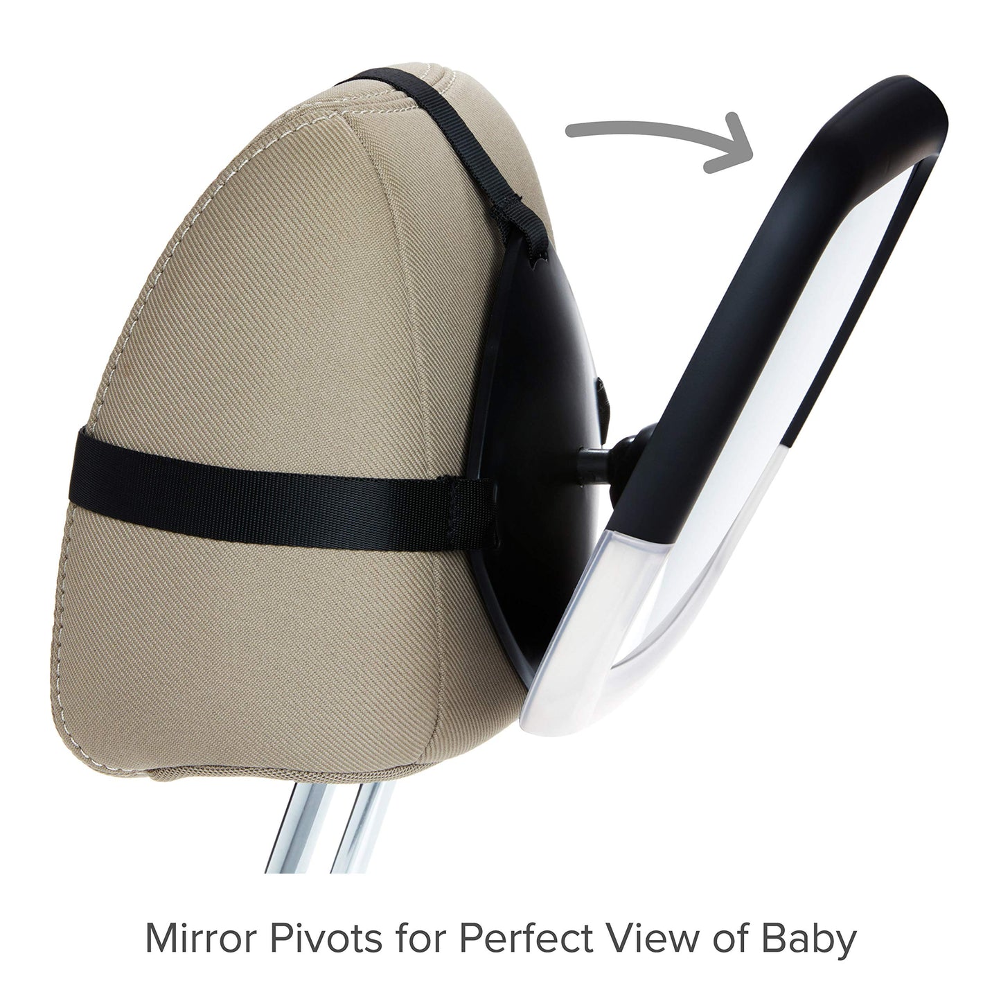 Munchkin In-Sight Car Seat Mirror with LED Night Light | Large Car Mirror for Rear Facing & Toddlers | Shatterproof & Crash Tested Child Car Mirror