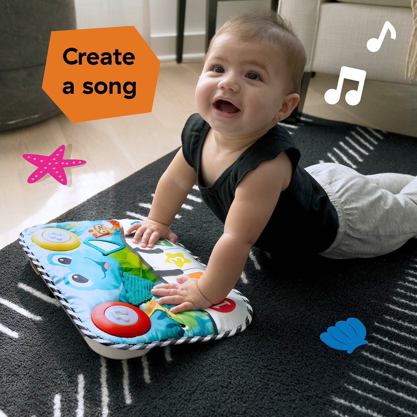 Baby Einstein Ocean Explorers Neptune's Kick & Explore musical kick pad with colorful ocean-themed toys for infants 0 months and up.