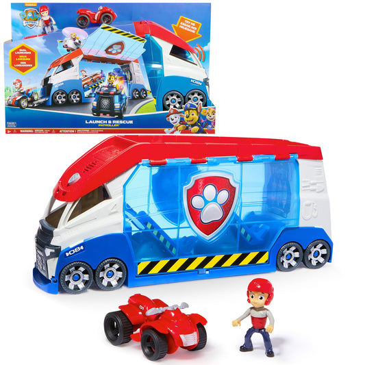 Paw Patrol, Transforming PAW Patroller with Vehicle Launchers, Lights & Sounds, Ryder Action Figure & ATV Toy Car, Kids’ Toys for Boys & Girls Ages 3+
