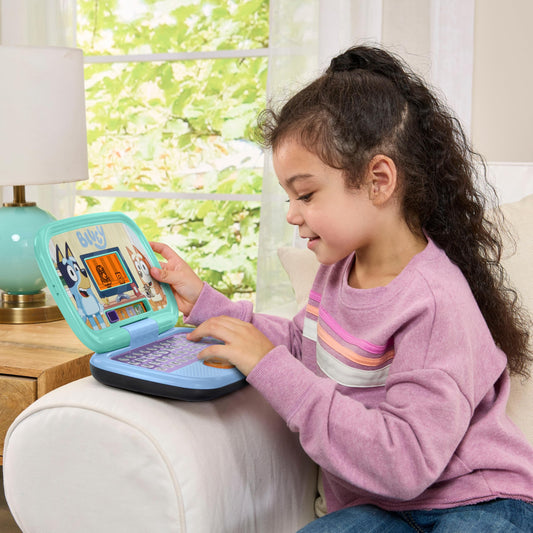 VTech Bluey Game Time Laptop, Interactive Learning Laptop with Pre-School Content, Official Bluey Character Toy for Kids, Letters, Numbers, Music, Gift for Children 3, 4, 5, 6 Years, English Version