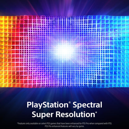 PlayStation 5 Pro gaming console with sleek black design and digital disc drive, showcasing advanced features and modern technology.