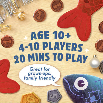 Sounds Fishy – Fast-Paced Bluffing Party Game for Kids 10+ & Adults | Fun Family Trivia Board Game for Quick Thinking & Lying | Perfect Christmas Game