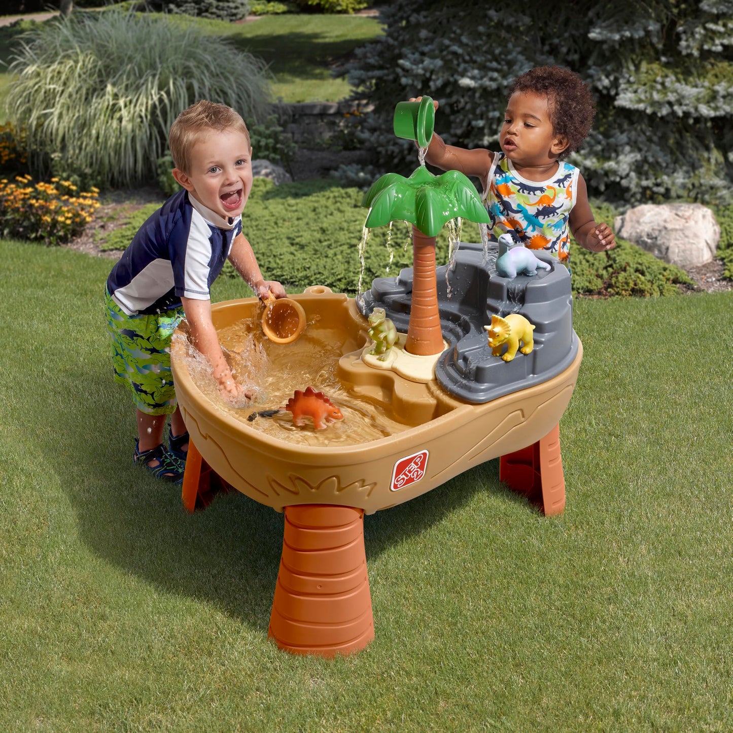 Step2 tep2 Dino Dig Sand and Water Activity Sensory Table, 7 Piece Accessory Kit, Toddler Outdoor & Indoor Toy, 2 – 5 Years Old, Kids Activity table for 15L Water and 9kg sand