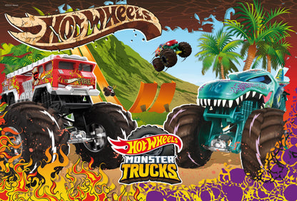 Lisciani - HOT WHEELS Monster Truck Puzzle - 60 Pieces - For Kids from 4 Years - 35x50cm - Puzzle of Monster Trucks with Daring Stunts - Action and Speed - Stimulates Thinking and Agility