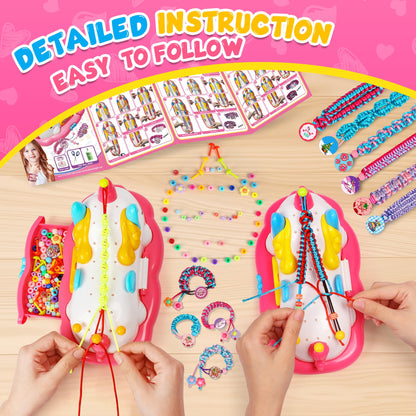 Hot Bee Unicorn Friendship Bracelet Making Kit, Sticky Rolls Bracelet Making Kit, Unicorn Gifts for Girls 4-8 Year Olds, Jewelry Making Kits for Girls, Creative Gifts Girl Toys Age 4 5 6 7 8