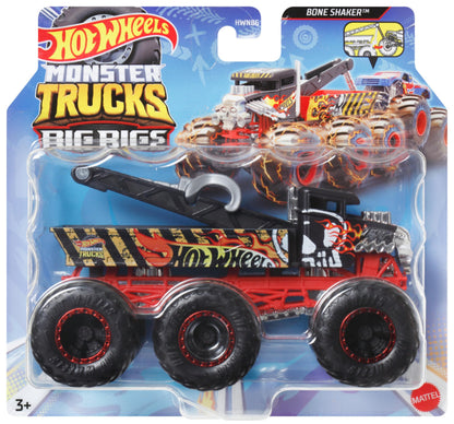 Hot Wheels Monster Trucks Big Rigs (Assorted Styles, One Random Item), 1:64 Scale Toy Truck with 6 Wheels, Haul or Tow Other Vehicles, HWN86