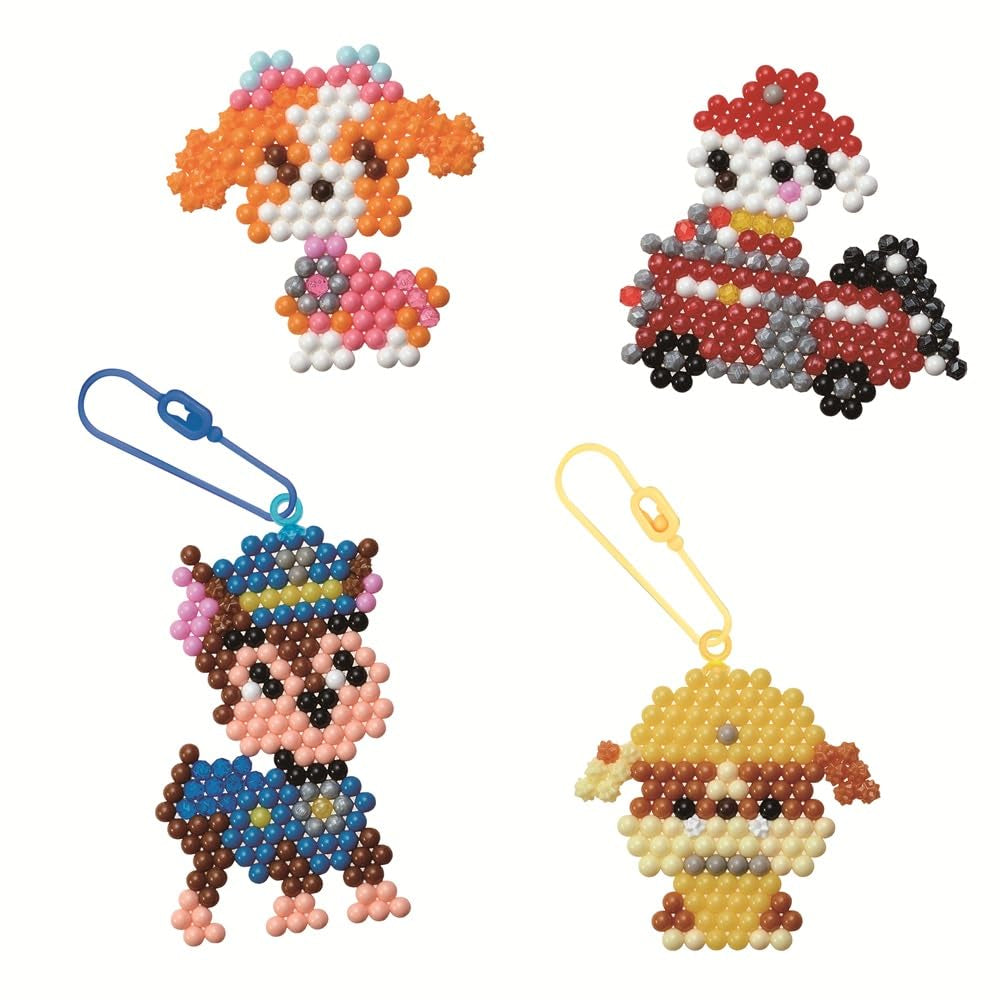 Aquabeads Paw Patrol keychain craft kit with colorful beads and tools for creating fun Paw Patrol-themed bead jewelry.
