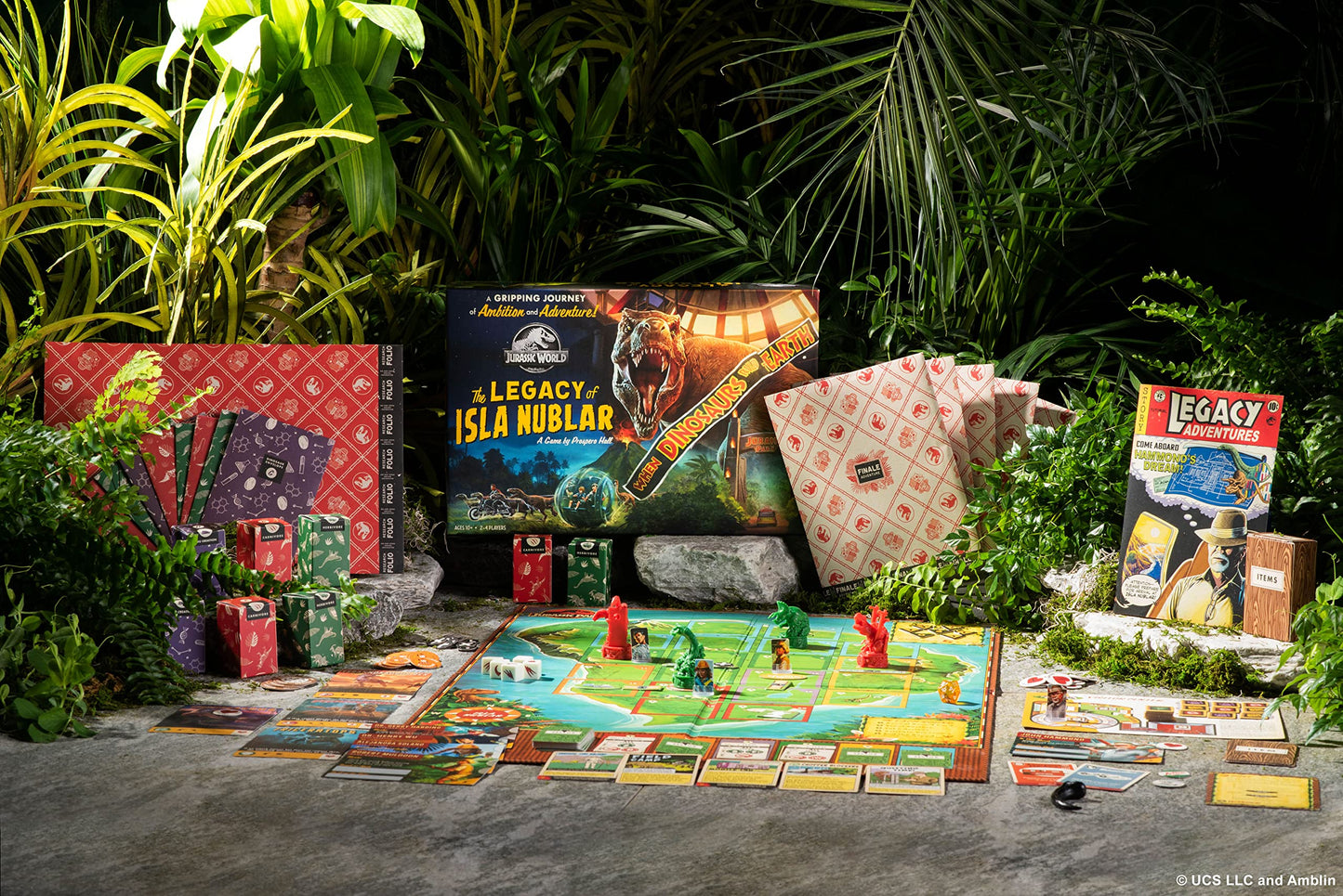 Funko Games - Jurassic Park: The Legacy Of Isla Nublar Strategy Adventure Board Game - for Kids & Adults Age 10 Years Up - Family, 56323