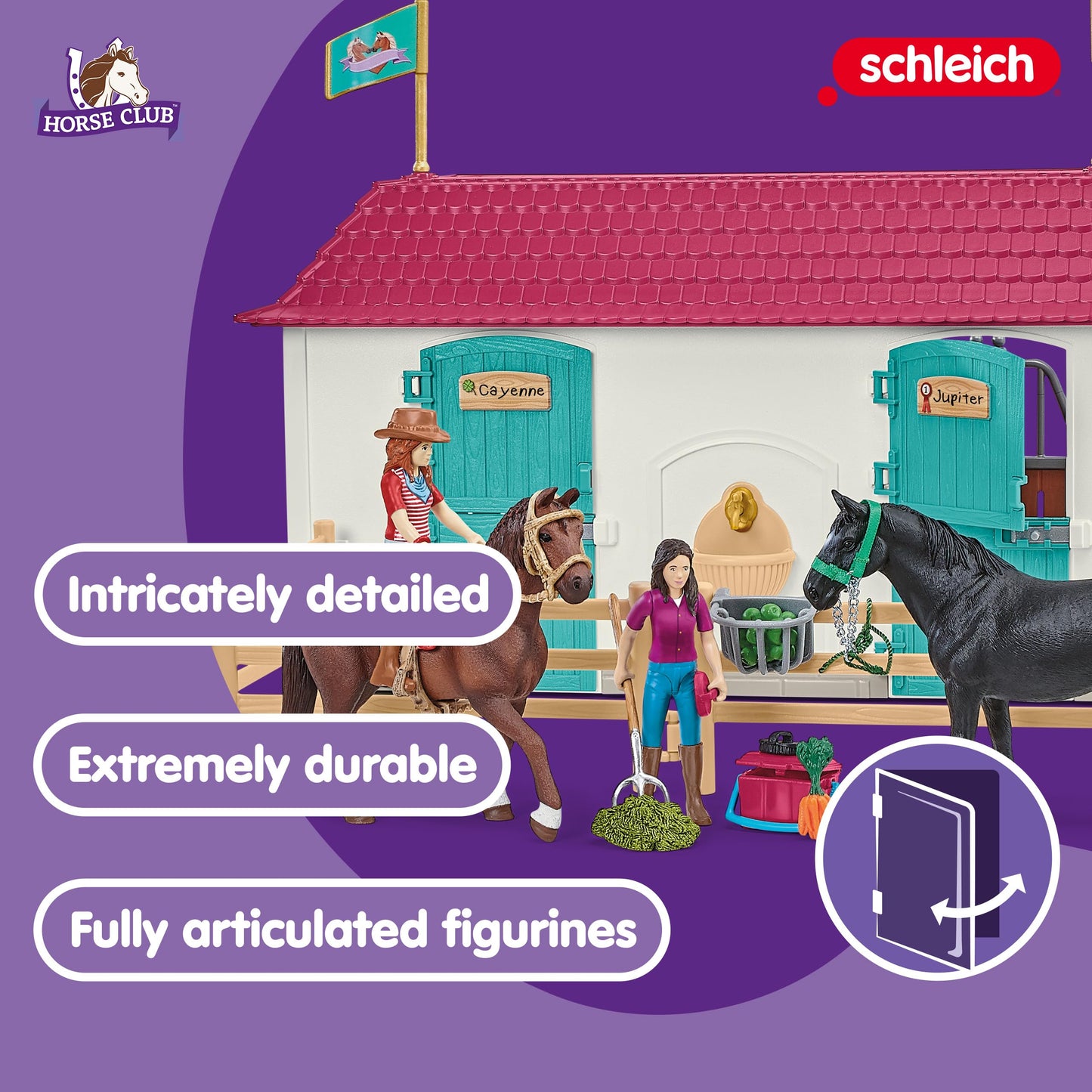 SCHLEICH Horse Club - Lakeside Country House and Stable Horse Play Set, 192 Piece Detailed Doll House and Horse Toy Accessories for Girls and Boys Ages 5+