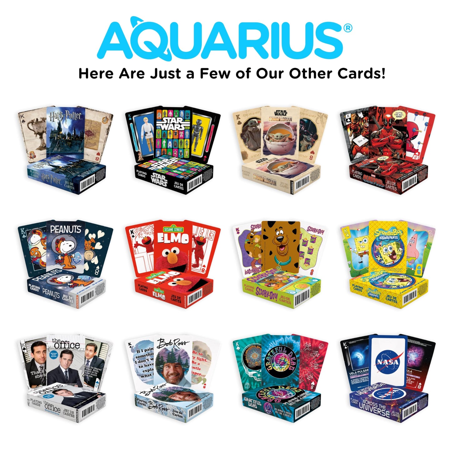 AQUARIUS Jurassic World playing cards featuring dinosaur illustrations and iconic Jurassic World branding on the deck.