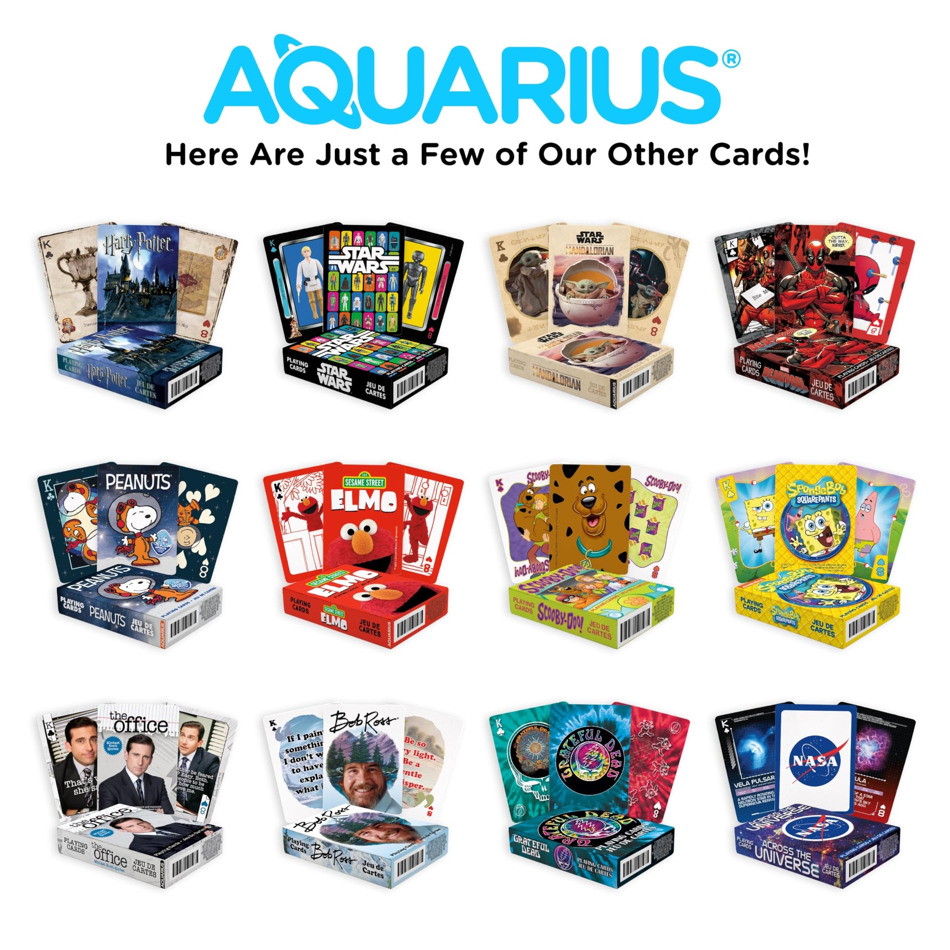 AQUARIUS Jurassic World playing cards featuring dinosaur illustrations and iconic Jurassic World branding on the deck.
