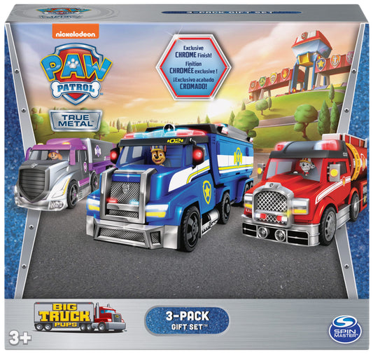 Paw Patrol, True Metal Chase, Marshall and Skye Collectible Big Truck Pups Toy Trucks (Amazon Exclusive) 1:55-Scale, Kids’ Toys for Ages 3 and up
