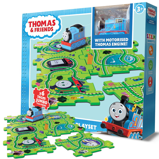 Thomas the Tank Engine Train Set for 3+ Year Old Boys with 50 Track Combinations - Motorised Track Playset with 6 Puzzle Pieces - Thomas & Friends Trains - Train Track Toys for Boys & STEM Learning