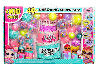 L.O.L. Surprise! Big Surprise Party - 4 Collectible Dolls, 40+ Surprises, 5 Unboxing Experiences, Fashions, Sand, Gel Crush, Shell Smash, Fluff, Party Confetti, Present for Girls Ages 4+