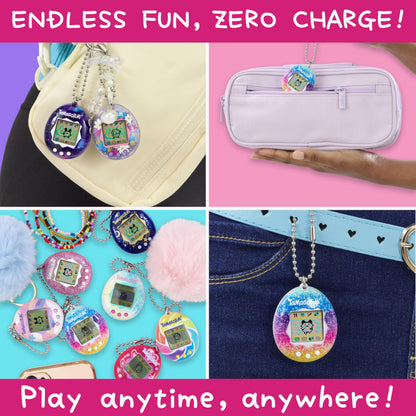 TAMAGOTCHI Bandai Original Pink Glitter Shell Original Cyber Pet 90s Adults And Kids Toy With Chain | Retro Virtual Pets Are Great Boys And Girls Toys Or Gifts For Ages 8+