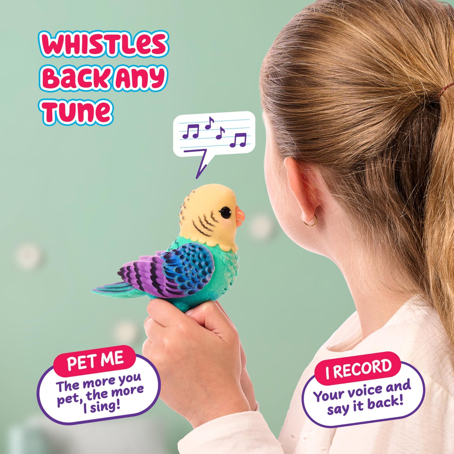 Little Live Pets My Really Real Bird & Cage - Indie, Interactive, Realistic Pet Bird, 20+ Sounds & Reactions (25cm/9,8in Cage, 10,9cm/4,3in Bird), Records & Repeats or Whistles Back, Carry & Display