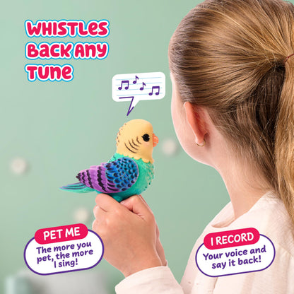 Little Live Pets My Really Real Bird & Cage - Indie, Interactive, Realistic Pet Bird, 20+ Sounds & Reactions (25cm/9,8in Cage, 10,9cm/4,3in Bird), Records & Repeats or Whistles Back, Carry & Display