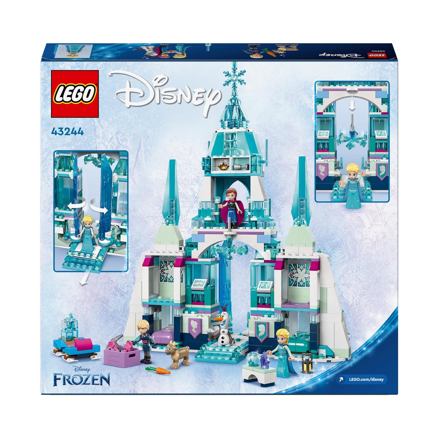 LEGO ǀ Disney Frozen Elsa’s Ice Palace Building Toy Set for Kids with a Castle and Elsa & Anna Minidoll Figures, Fun Gift Idea for Girls, Boys and Film Fans Aged 6 Plus 43244