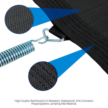 SereneLife Outdoor Trampoline for Kids and Adults - 8ft 10ft 12ft - ASTM Certified Heavy Duty Garden Trampoline with Safety Poles Netting and Stable Rustproof Frame