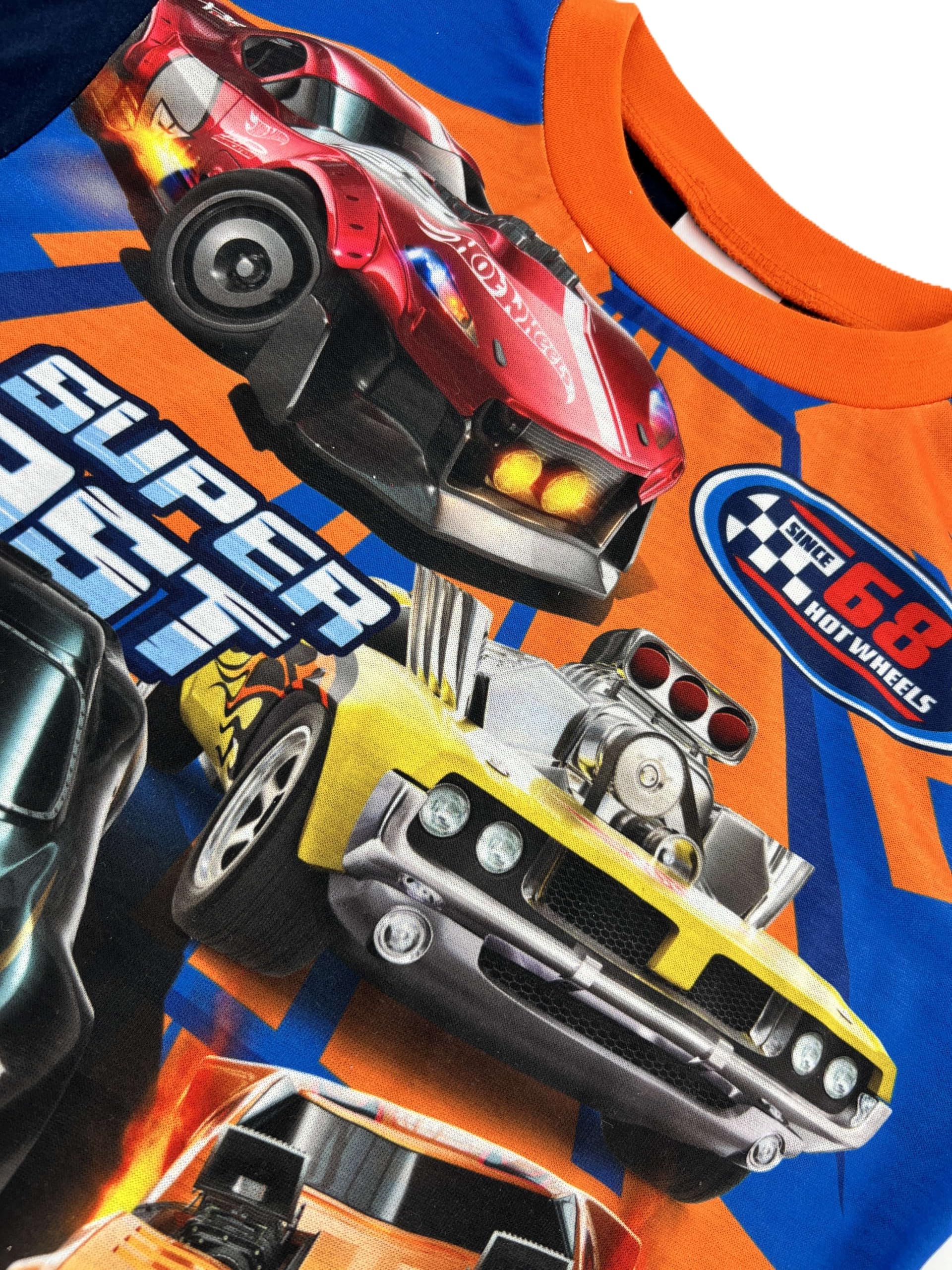 Hot Wheels blue boys' pyjamas for ages 4-5, featuring a fun design perfect for nightwear and sleep.