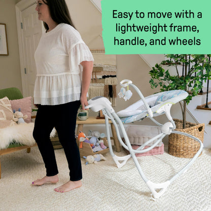 Ingenuity SimpleComfort baby swing with multi-direction seat, vibrations, and nature sounds for infants 0-9 months and 6-20 lbs.