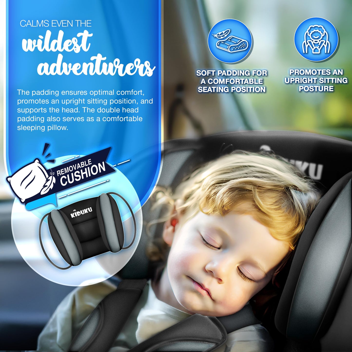 KIDUKU® Safety Car Seat | Booster Seat | 3 in 1 | for Childs and Babys from 9-36 kg (20 lbs - 80 lbs) or 1-12 Years | Convertible, universal | approved to ECE R44/04 | Group 1 + 2 + 3 | black/grey