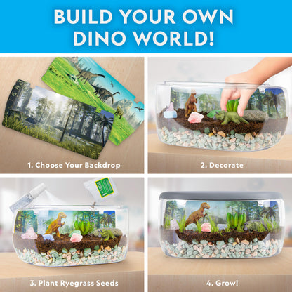 National Geographic Light Up Terrarium Kit for Kids by Blue Marble featuring dinosaur toys, real plants, gemstones, and a science habitat.