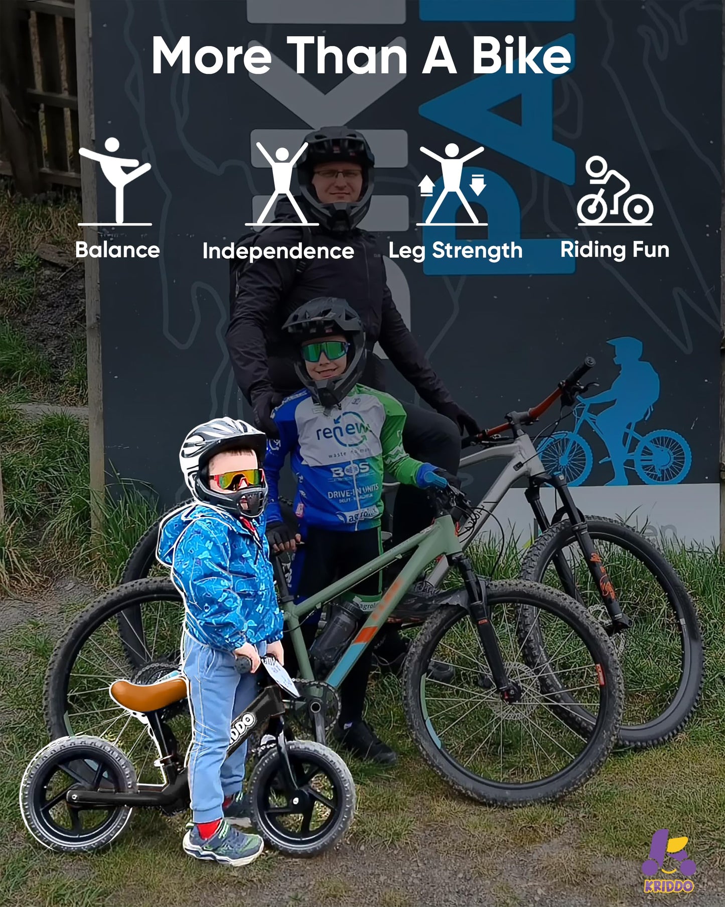 KRIDDO Toddler Balance Bike 2 Year Old, Age 18 Months to 5 Years Old, 12 Inch Push Bicycle with Customize Plate (3 Sets of Stickers Included), Gift Bike for 2-3 Boys Girls, Black