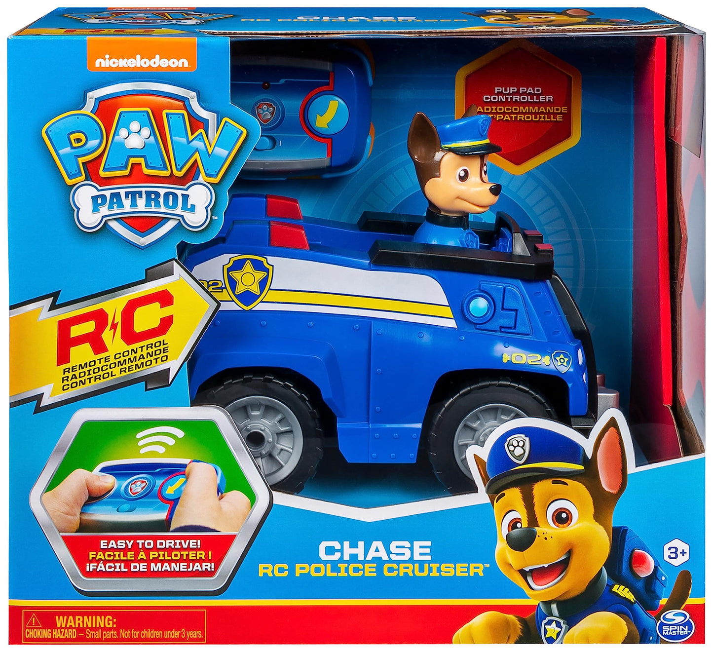 PAW Patrol, Chase Remote Control Police Cruiser with 2-Way Steering, for Kids Aged 3 and Up