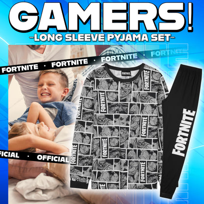 Get Trend Fortnite Boys Pyjamas Set, Long PJs for Kids & Teenagers, Cosy Loungewear Soft Nightwear, Gamer Gifts for Boys (13-14 Years, Grey Fortnite)