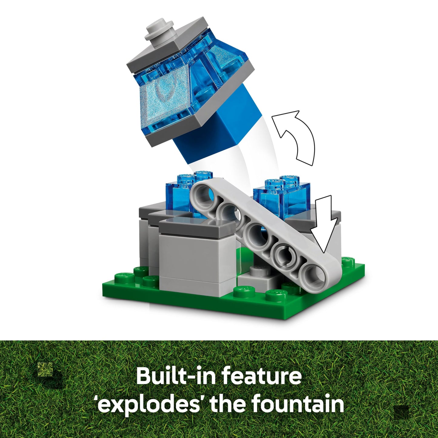 LEGO Minecraft The Ghast Balloon Village Attack Toy - incl. Steve's House, 4 Minifigures, Iron Golem Figure & Exploding Fountain Function - Gaming Gift for 10+ Year Old Boys, Girls & Fans - 21273