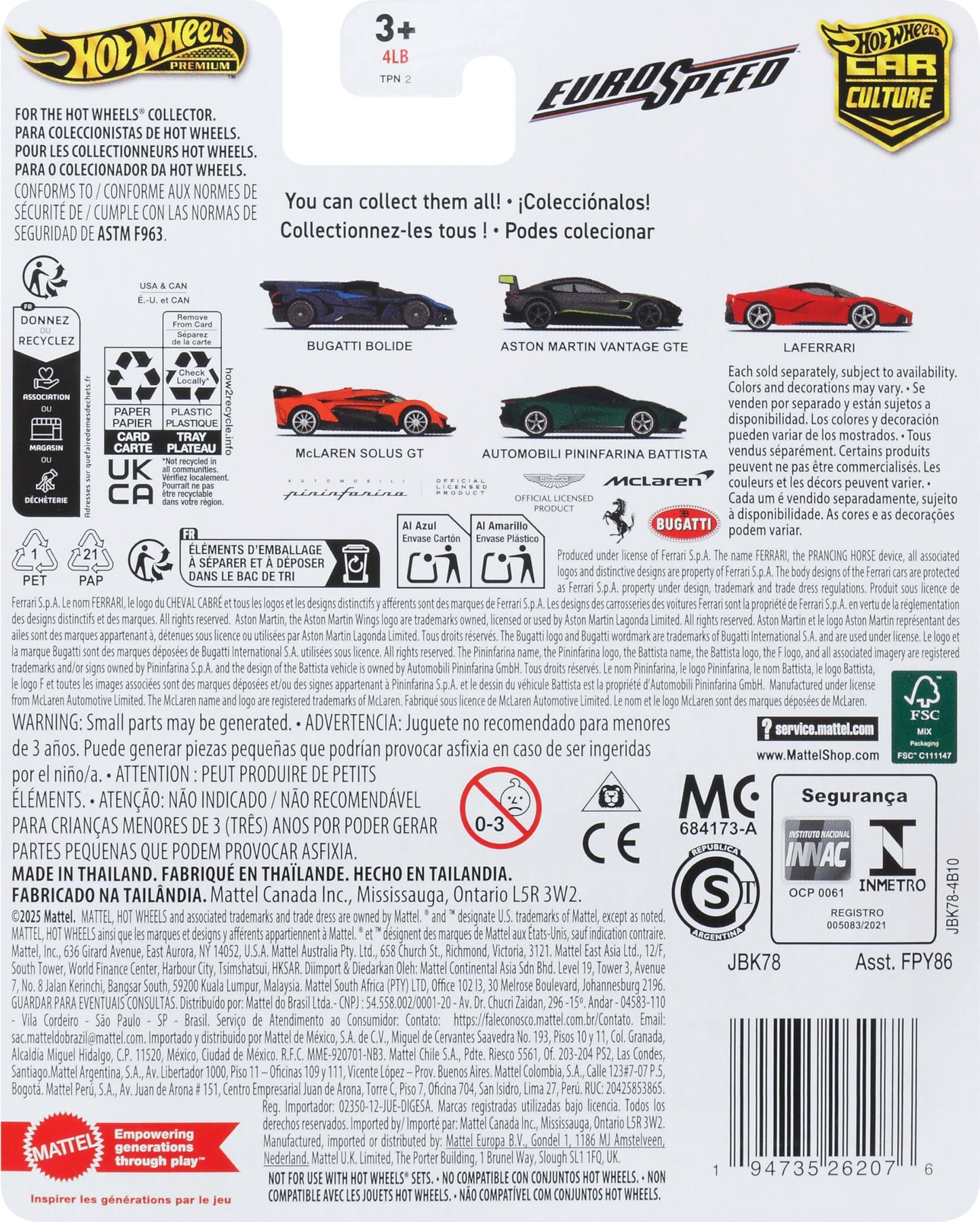 Hot Wheels Premium Car Culture Collectible Toy Car, 1:64 Scale Die-Cast McLaren Solus GT, Eurospeed Vehicle with Real Riders Tires