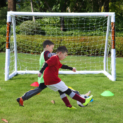 NORTHERN STONE Ultimate All Weather uPVC Football Goal 6ft x 4ft Garden Portable Football Goals 70mm Thick PVC Goal Posts + Football Net Integrated Locking System