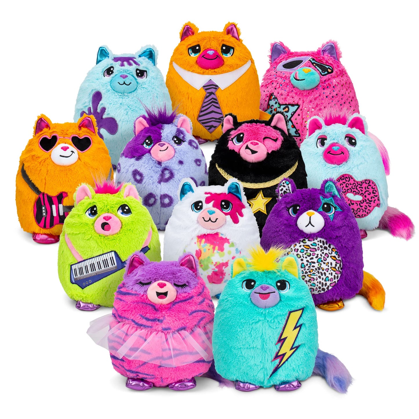 Basic Fun Misfittens Surprise Cat Plush Wave 3 Cuddly Soft Toy for Girls and Boys, Toddler Toys, Plush Gift for Kids, Suitable for Kids Aged 4, 03939,