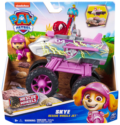 Paw Patrol: Rescue Wheels Skye’s Jet, Toy Truck with Transformation into Jet-Mode and Collectible Action Figure, Kids’ Toys for Boys & Girls Ages 3+