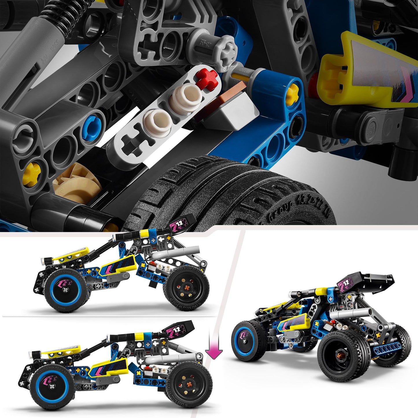 LEGO Technic Off-Road Race Buggy 42164, detailed car vehicle toy with realistic features for kids aged 8 and up.