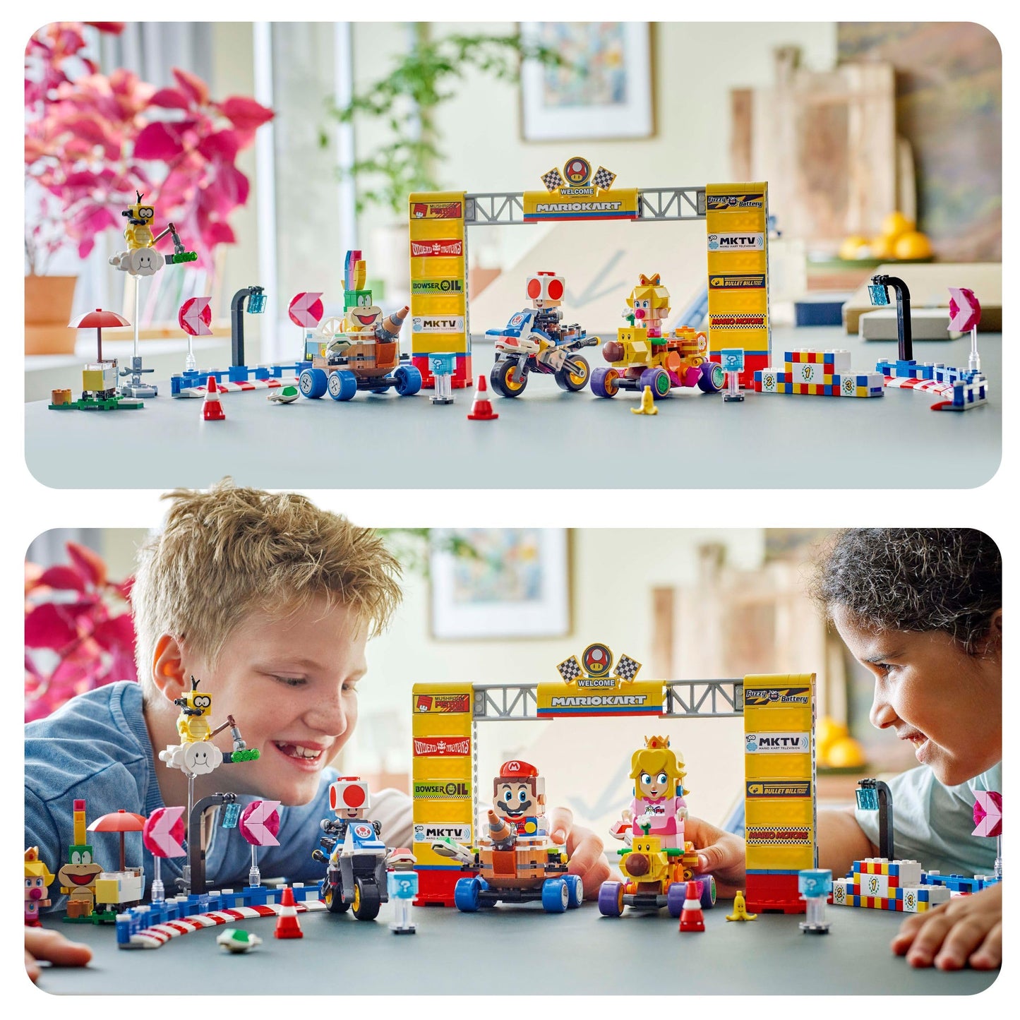 LEGO Super Mario Baby Peach & Grand Prix building toy set with Nintendo character figures and vehicles, for ages 8 and up.